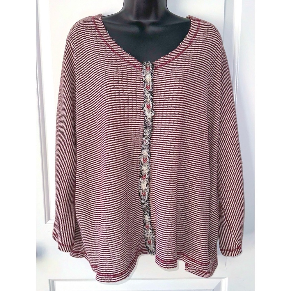 Oddy Boutique waffle knit top with dolman style sleeves